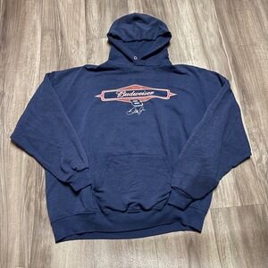 Winners Circle Dale Earnhardt Jr Budweiser #8 Navy Blue Racing Hoodie 2XL